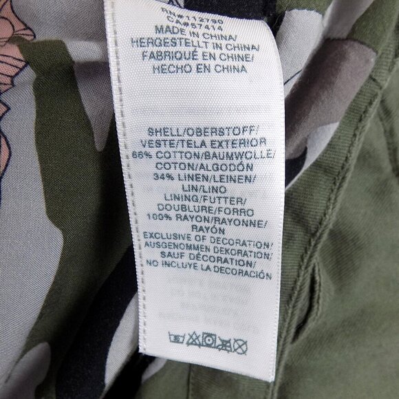 True Religion Parka Jacket Military Army Green Size Small Linen Blend Hooded - Picture 10 of 10